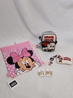 Disney Primark Minnie Mouse Bag Set with Matching Hair Clips